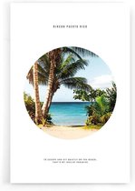 Walljar - Tropical Beach Rincon - Muurdecoratie - Poster met lijst