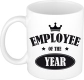 Employee of the year/ werknemer van het  jaar mok wit - collega cadeau mok / beker - Bedankt cadeau