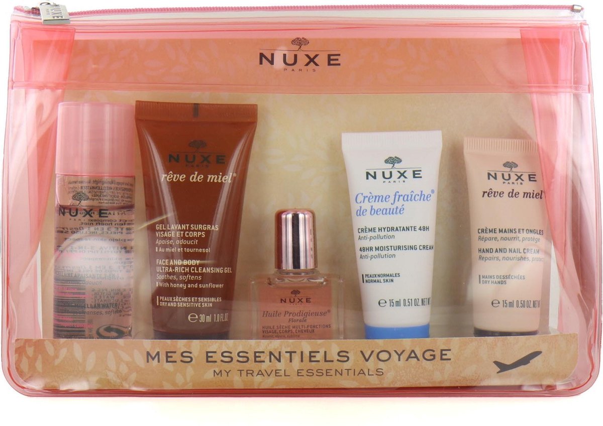 Nuxe My Travel Essentials Kit avec 5 produits de soin du visage dans une  pochette | bol.com