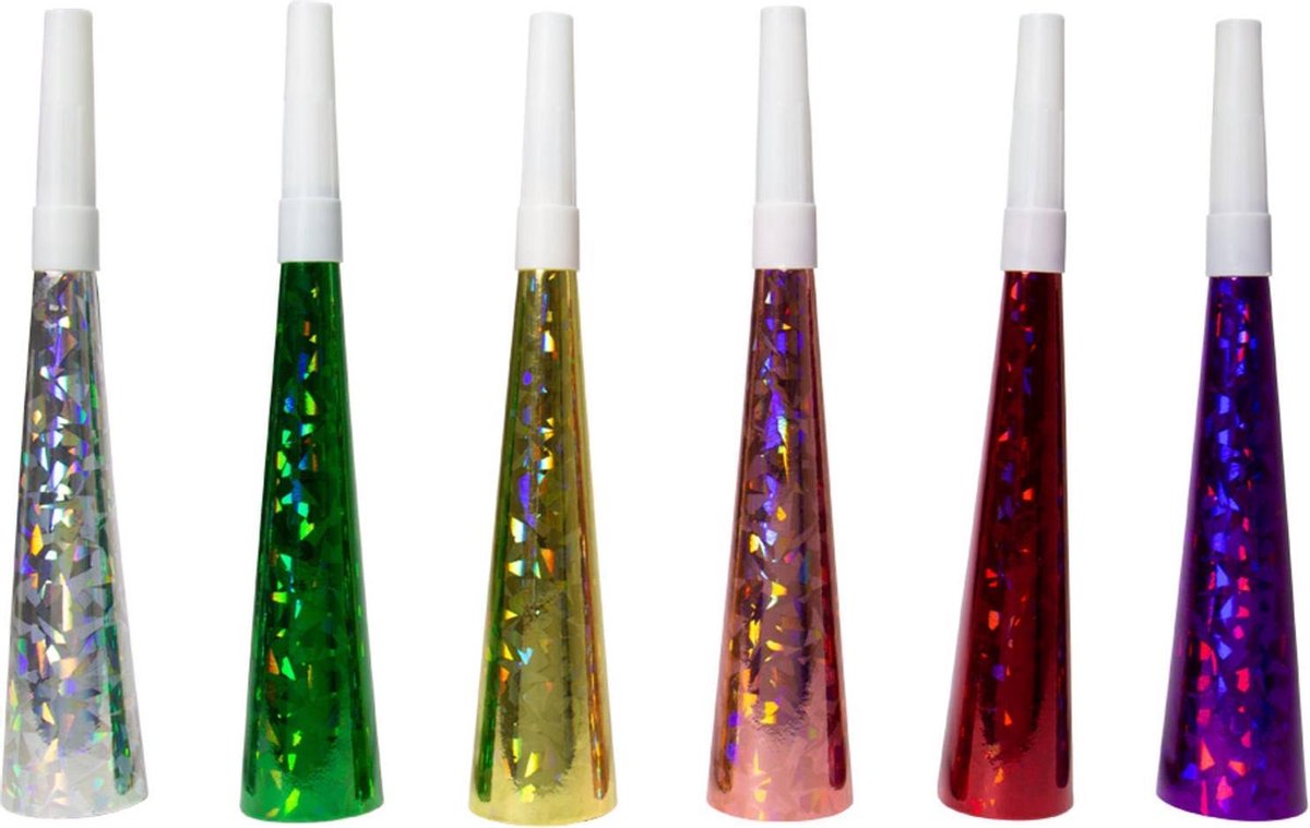 Holografische Toeters Meerkleurig - 6stk