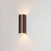 Wandlamp Brody 2 Brons - Ø7,2cm - LED 2x4W 2700K 2x360lm - IP20 - Dimbaar > wandlamp binnen brons | wandlamp brons | muurlamp brons| led lamp brons | sfeer lamp brons | design lamp