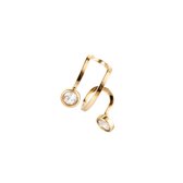 Ear Cuff Tweelingen  - 14 K Vergulde Oorbellen Speciale Editie - Dames Sieraden