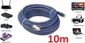 High-Speed Cat 8 RJ45 Netwerkkabel - LAN Ethernet Kabel - Wifi Netwerk Verlengkabel - Verlengsnoer - Internet Modem Kabel - 10 Meter Lang - 40.000 Mbit/s - Blauw