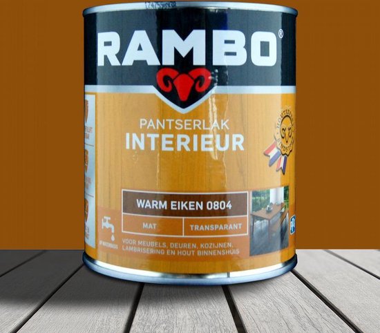 Rambo Pantserlak Interieur - Transparant Mat - Houtnerf Zichtbaar - Warm  Eiken - 0.75L | bol.com