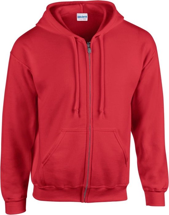 Gildan Zware Blend Unisex Adult Full Zip Hooded Sweatshirt Top (Rood)