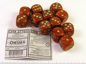 Chessex Glitter Gold/silver D6 16mm Dobbelsteen Set (12 stuks)