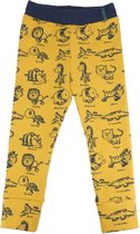 Hangemaakt okergeel skinny broekje met wilde dieren - African Sunset - 92-98