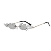Zilver Vuur Vlammen Zonnebril - Schnelle Brillen - Flames Sunglasses - Fire - UV400 - Polycarbonaat Lenzen