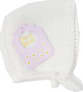 Dizzy Daisy - Gebreide Bonnet Baby Muts -  Crème - 3 mnd