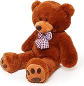 Lumaland - Reuze XXL Teddybeer - pluche knuffelbeer - knuffelbeest - 120 cm - Bruin