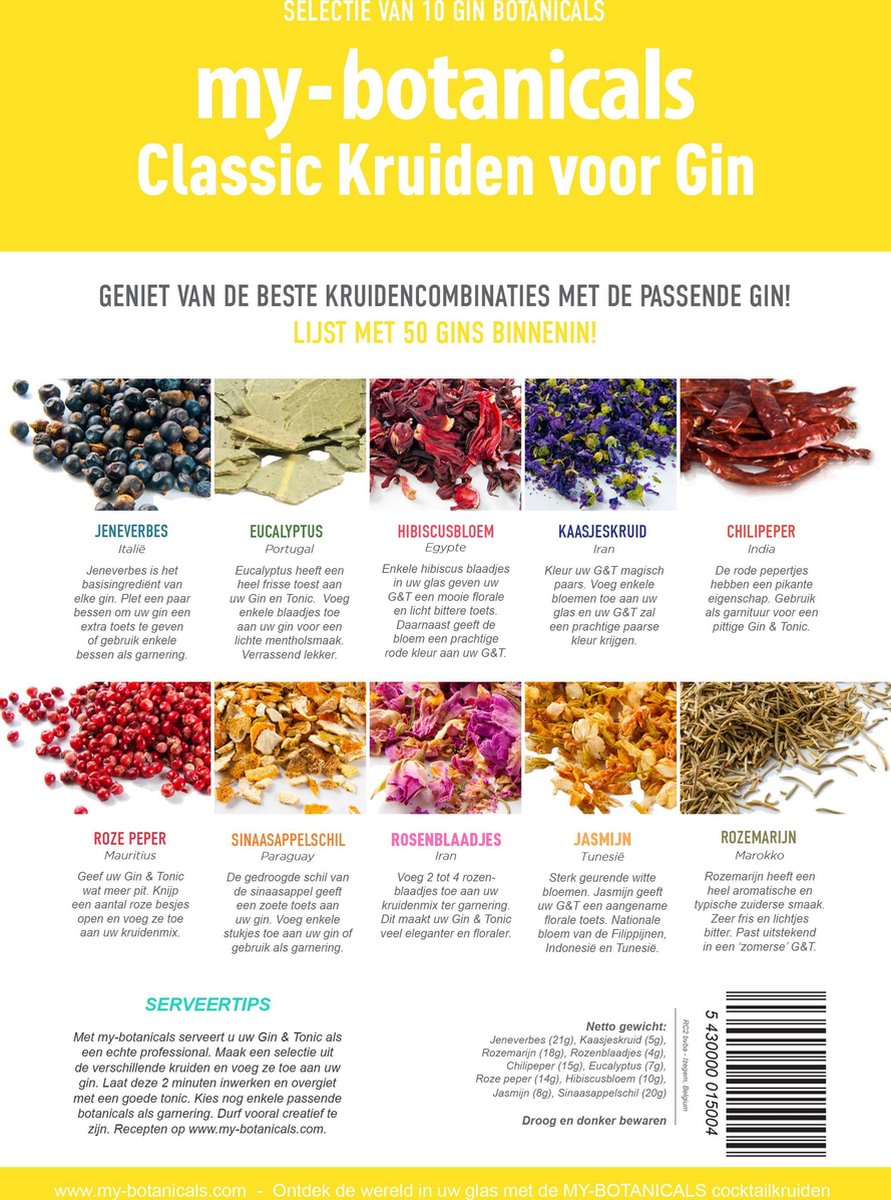 My GIN Botanicals Classic Kruiden geschenk gin tonic