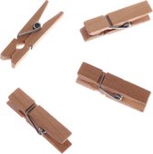 Mini Houten Knijpers - 100 Knijpers - Bruin - Hobbybasisvoorwerp