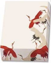 Bekking & Blitz - Memoblok - Memo blocnote - Notitieblok - Kunst - Kraanvogels - Woman haori with Red and White Cranes - Collection Rijksmuseum Amsterdam
