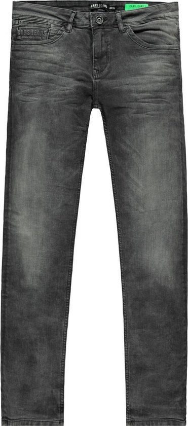 Grijze Cars Jeans slim fit spijkerbroek, van voren gezien.