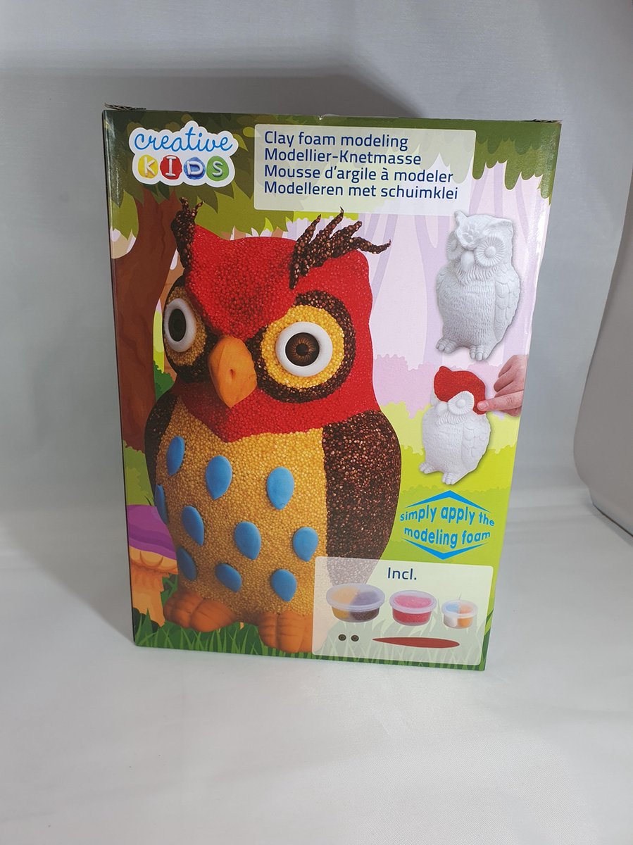 knutselpakket uil foam clay groot