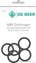 De Beer nbr ring 3/4 25x34,5x2,0 a 5 stuks dvgw-htb v/gaskr.