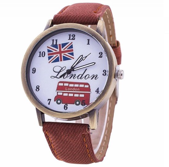 Hidzo Horloge London Ø 40 - Bruin