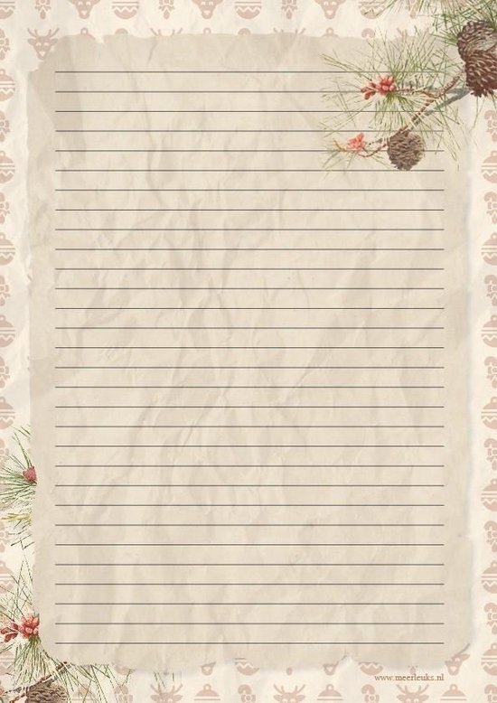 Briefpapier met enveloppen en sluitstickers - Kerst Dennentak - A4 formaat  -... | bol.com