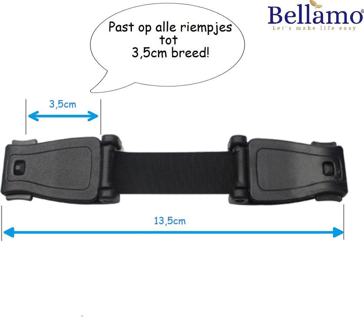 schermutseling Clancy Tropisch Bellamo®: 1 Gordel clip autostoel beveiliging baby en kinderen (13,5cm)  -... | bol.com