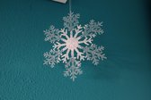 Kunststof sneeuwvlok + glitters- 21 CM- Kerstversiering - Kerstdecoratie- Kerstboom versiering