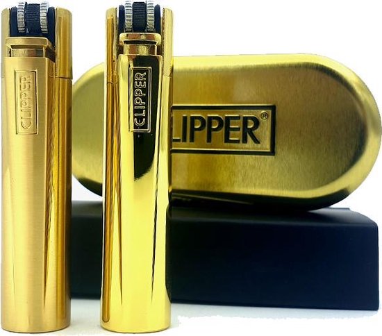 Clipper Aansteker Classic Large Metal / Metalen Goud / Gold Mat en Glazend  (2 Stuks) | bol.com