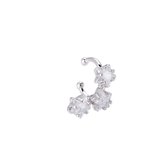 Drie Sterren Ear Cuff  - 14 K Vergulde Oorbellen Speciale Editie - Dames Sieraden - Zilver