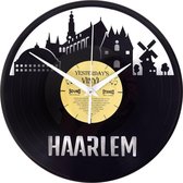 Klok gemaakt van een echte LP - Skyline Haarlem - Met geschenkverpakking