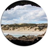 Dibond Wandcirkel - Duinen aan het Strand - 70x70cm Foto op Aluminium Wandcirkel (met ophangsysteem)