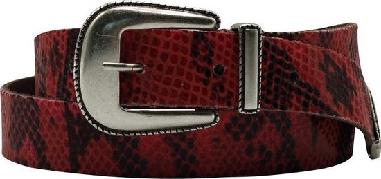 Rode riem - Pitone Melody Red  Dames riem - Broekriem Dames - Dames riem -  Dames riemen - heren riem - heren riemen - riem - riemen - Designer riem - luxe