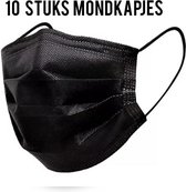 10 Stuks Zwarte - stijlvolle en mode wegwerp mondkapjes mondmasker mondkapje