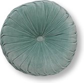 Dutch Decor - KAJA - Sierkussen rond velvet 40 cm - Jadeite - lichtgroen