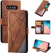 Book Case Samsung Galaxy S10 | Hoogwaardig PU Leren Hoesje | Lederen Wallet Case | Luxe Uitstraling | Telefoonhoesje | Pasjeshouder | Portemonnee | Bruin