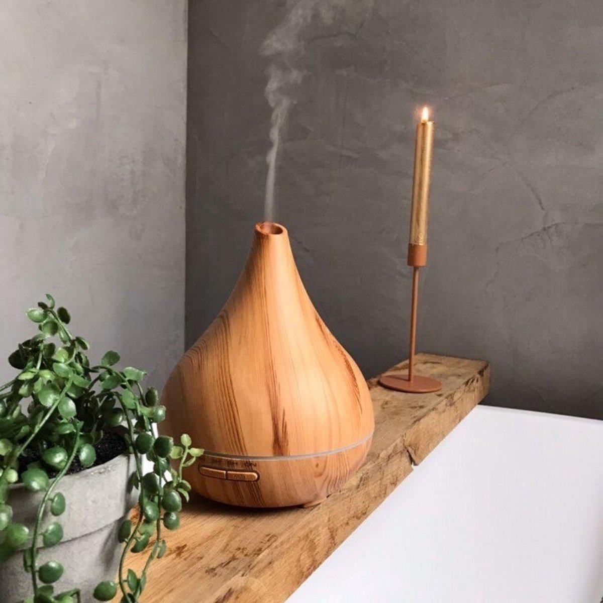 Ultrasone aroma-diffuser en luchtbevochtiger 400 ml met LED, ionisatie