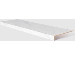 Trapverbouwing.nl - Traprenovatie overzettrede - Laminaat - Witte Marmer - 130x38x5,6cm LxBxD