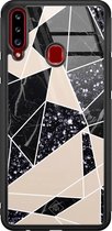 Samsung A20s hoesje glass - Abstract painted | Samsung Galaxy A20s  case | Hardcase backcover zwart