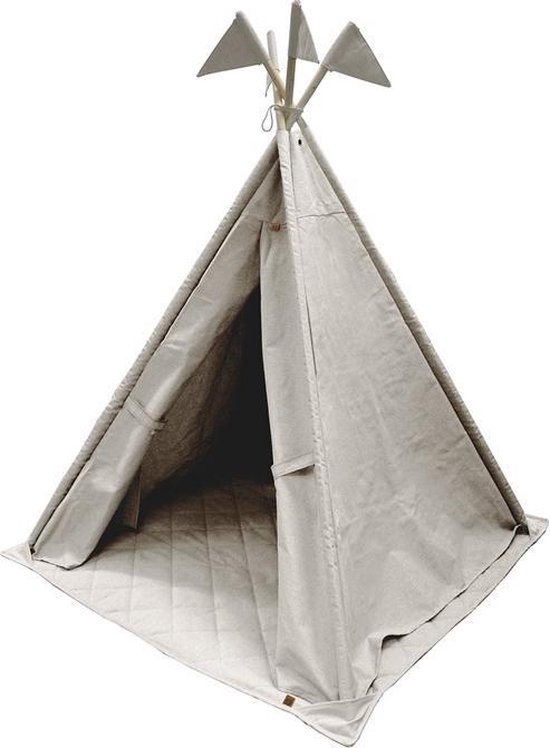 Overseas - Tipi tent - Naturel - Speeltent met vlaggetjes en speelkleed |  bol.com