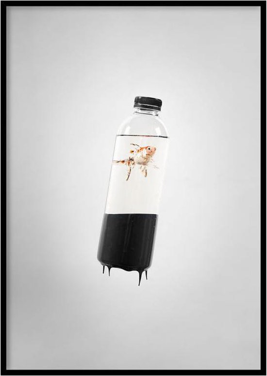 Poster Plastic Soep Met Olie - 30x40 cm - Poster Fotokunst - WALLLL