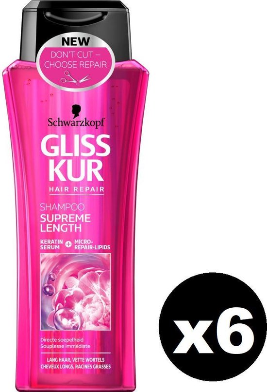 SCHWARZKOPF Gliss Kur Hair Repair Shampoo - Supreme Length - Voor Lang Haar  Mét Vette... | bol.com