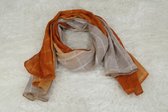 Chartage 2 kleuren sjaal beige en okergeel