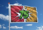 Verjaardagsvlag: '75' - 150x225 cm