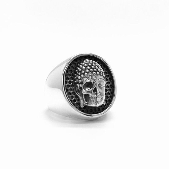 Echt Zilveren Skull/Buddha Ring voor Heren en Dames - 925 Sterling Zilver