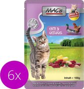 Mac’s Kattenvoer Natvoer Maaltijdzakjes - Eend en Gevogelte - 6 x 100g