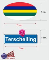 Terschelling eiland vlaggen auto stickers set van 2 stickers