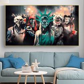 Allernieuwste Canvas Schilderij 5x Horror Purge Anarchy - Film - Spanning - Poster - 60 x 110 cm - Kleur