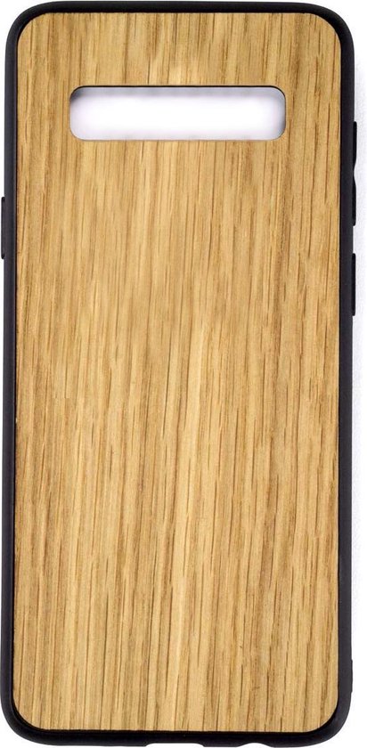 Houten Telefoonhoesje Samsung S10 PLUS - Bumper case - Eiken