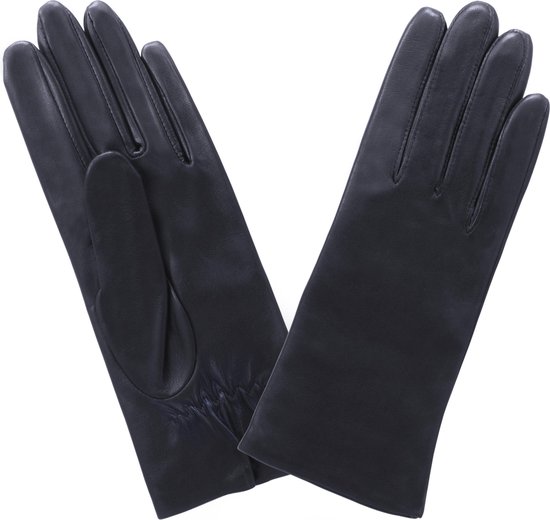 Glove Story Cloé Leren Dames Handschoenen Maat 7,5 Donkerblauw bol.com
