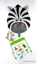 Ballonnen - 7 x  ballonnen - gratis extra lint - ballon zebra met pootjes - verjaardag - jongen - meisje - zebra -