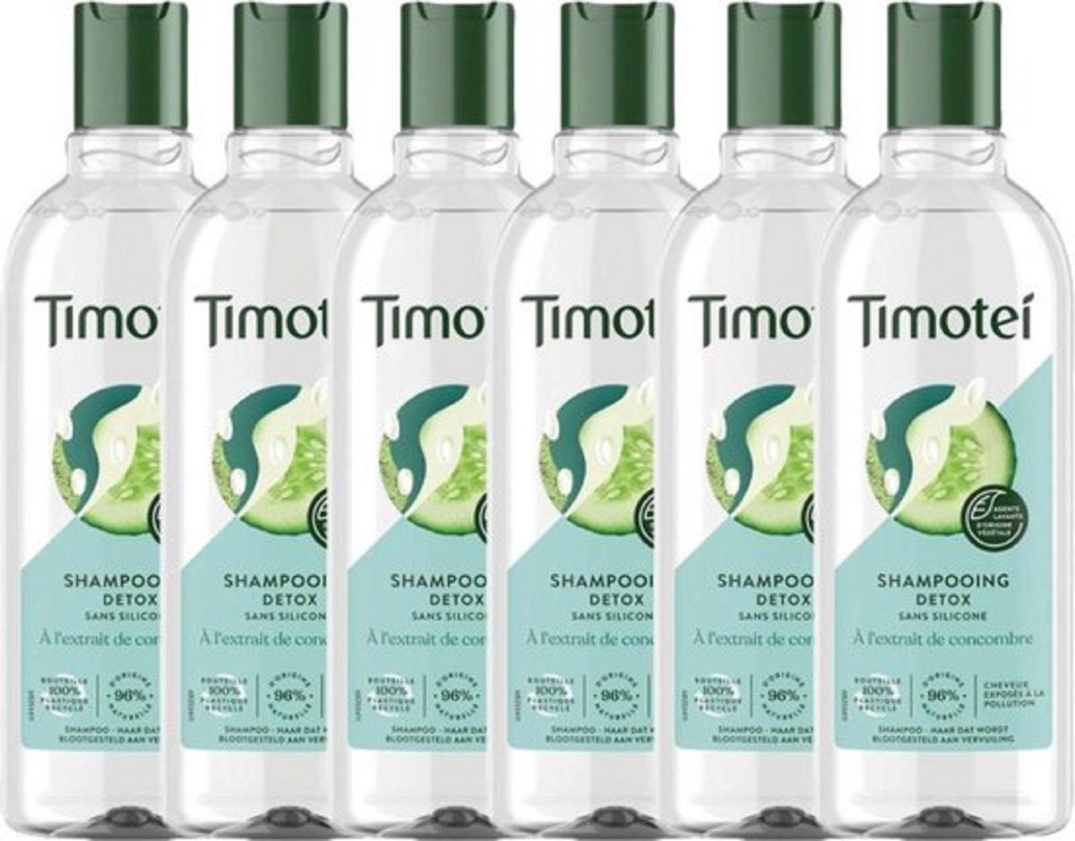Timotei Shampoo Detox met Komkommerextract - 6 x 300 ml - Voordeelverpakking