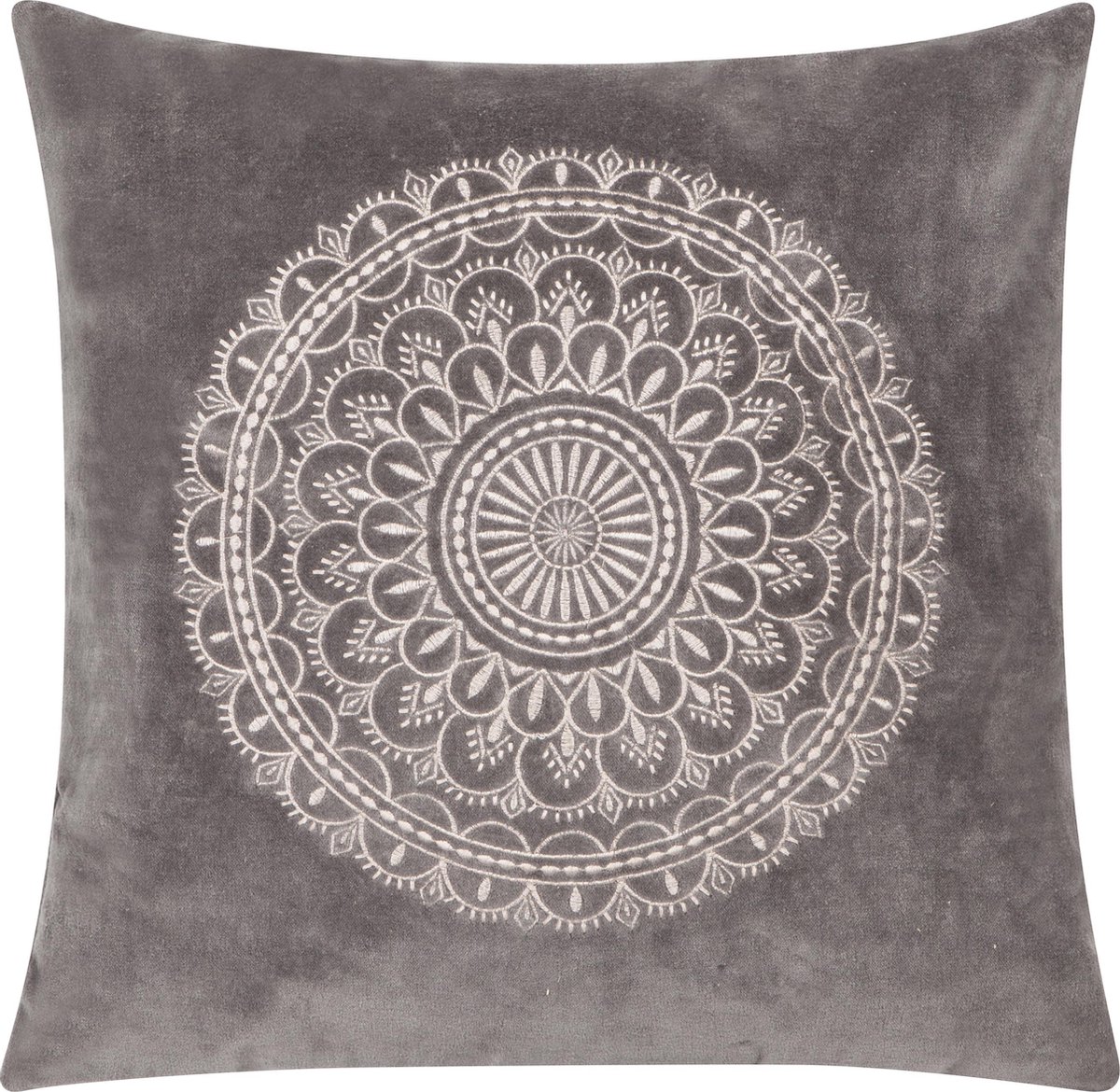 Linen & More Preston Velvet Licht Grijs Kussen -60 X 60