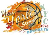 New York City Basketbal Strijk Applicatie 27.5 cm / 20.7 / Oranje